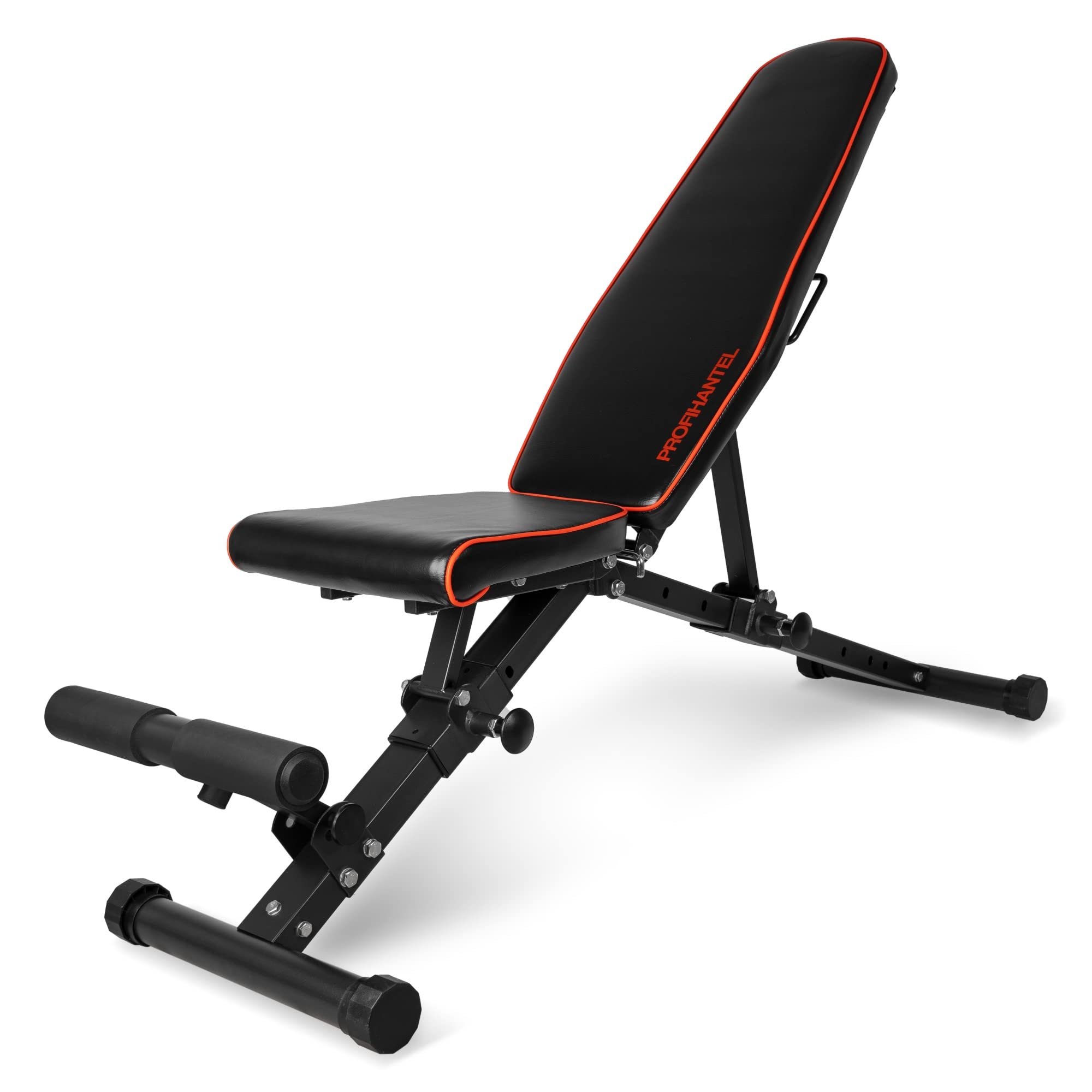 Profihantel | Klappbare Deluxe Hantelbank | Platzsparend & schnell klappbar | 21-fach verstellbare Schrägbank | Extreme Belastbarkeit 550 kg | Mit Beinhalterung | Faltbare und stabile Trainingsbank