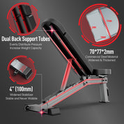 JOROTO Premium Hantelbank | Praktische Fitnessbank, geeignet als Schrägbank & Flachbank Bankdrücken Bank für Ganzkörpertraining | MD80, Folding Flach Einstellbar Bauch