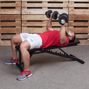 Profihantel | Premium Line Hantelbank – Vielfach verstellbare Schrägbank | Extreme Belastbarkeit 550 kg | 21 Trainingspositionen | Mit Beinhalterung | Inklusive Trainingsratgeber zur Trainingsbank