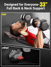 YOLEO 300kg Klappbare Hantelbank Multifunktion mit Erweiterte Rücken und Kopf und Wirbelsäulenstütze, Training Fitness Bank Bauchtrainer Schrägbank mit 10-Fach Verstellbarer Rückenlehne