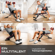 Sportstech Hantelbank Klappbar für Zuhause, 40in1 Schrägbank & Flachbank mit Bankdrücken, Rückentrainer, bench press, Deutsche Qualitätsmarke, sicheres Verstellsystem, BRT400