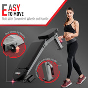 JOROTO Premium Hantelbank | Praktische Fitnessbank, geeignet als Schrägbank & Flachbank Bankdrücken Bank für Ganzkörpertraining | MD80, Folding Flach Einstellbar Bauch