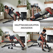 Finer Form Multifunktionale FID Hantelbank für Ganzkörpertraining, übergroße Rückenverlängerung, römischer Stuhl, verstellbare Bauchmuskelbank, Schrägbank, Flachbank