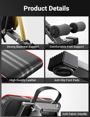 YOLEO 300kg Klappbare Hantelbank Multifunktion mit Erweiterte Rücken und Kopf und Wirbelsäulenstütze, Training Fitness Bank Bauchtrainer Schrägbank mit 10-Fach Verstellbarer Rückenlehne