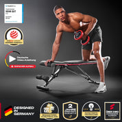 Sportstech Hantelbank Klappbar für Zuhause, 40in1 Schrägbank & Flachbank mit Bankdrücken, Rückentrainer, bench press, Deutsche Qualitätsmarke, sicheres Verstellsystem, BRT400