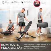 Sportstech Hantelbank Klappbar für Zuhause, 40in1 Schrägbank & Flachbank mit Bankdrücken, Rückentrainer, bench press, Deutsche Qualitätsmarke, sicheres Verstellsystem, BRT400