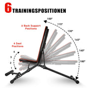 Profihantel | Klappbare Deluxe Hantelbank | Platzsparend & schnell klappbar | 21-fach verstellbare Schrägbank | Extreme Belastbarkeit 550 kg | Mit Beinhalterung | Faltbare und stabile Trainingsbank