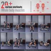 JOROTO MD60 Verstellbare Hantelbank Klappbare Trainingsbank Schrägbank mit 1,5 mm verdickter Stahl für Zuhause