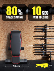 YOLEO 400KG Hantelbank Klappbar Für Professionelles Kraftraining,Schrägbank Hantelbank besser geeignet für Profi,Verstellbar 10Fach Rückenlehnen/ 3Fach Sitz&Fußkissenpositionen