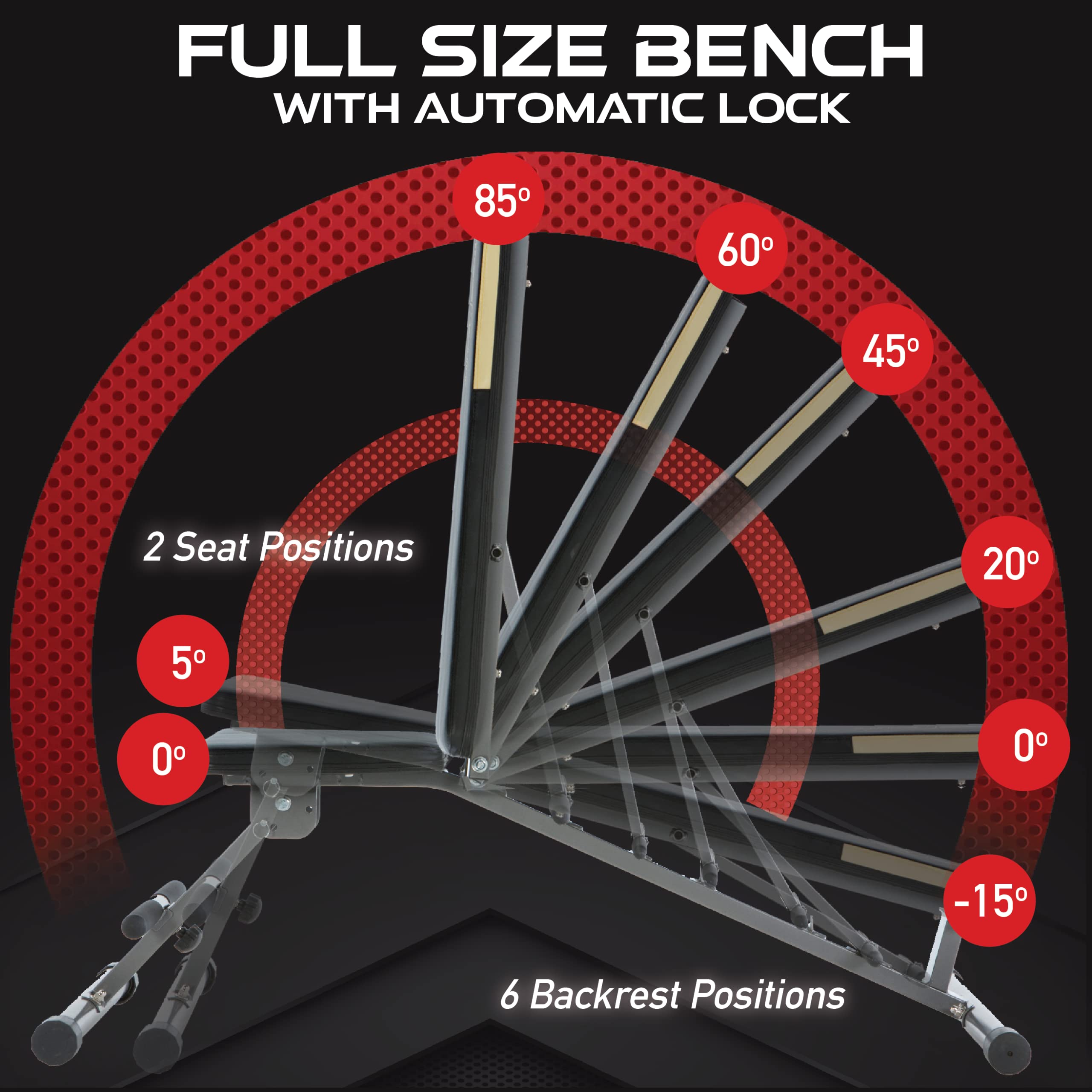 Fitness Reality 1000 Super Max Hantelbank mit 12 verstellbaren Positionen, belastbar bis 363kg