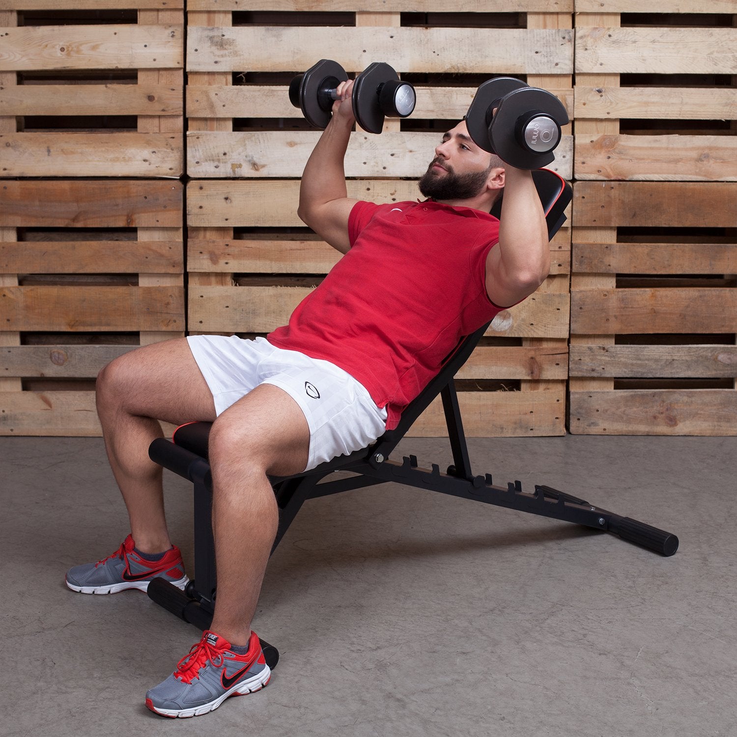 Profihantel | Premium Line Hantelbank – Vielfach verstellbare Schrägbank | Extreme Belastbarkeit 550 kg | 21 Trainingspositionen | Mit Beinhalterung | Inklusive Trainingsratgeber zur Trainingsbank